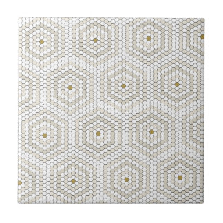 Padrão de Azulejo hexagônico do Cream & Beige Hexa
