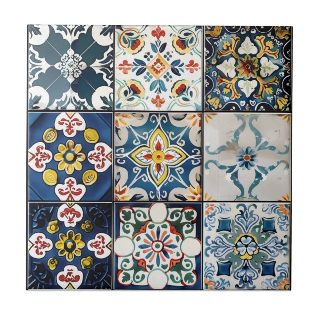 Padrão de Azulejo italiano Snall Blue (Frente)