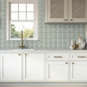 Padrão de Azulejo Majólica Azul de Limão Italiano