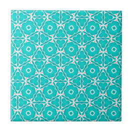 Padrão de Azulejo Marroquino Floral Turquesa