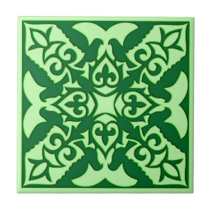 Padrão de Azulejo marroquino, Verde Escuro Esmera