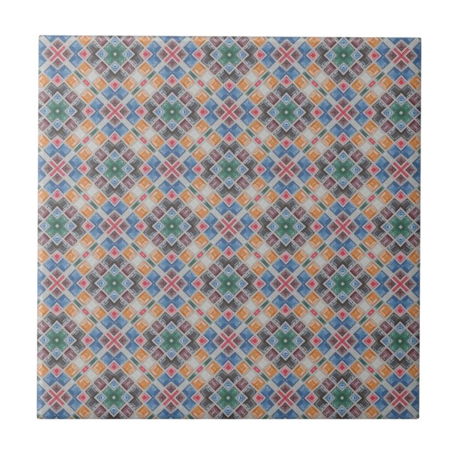 Padrão de Azulejo Mosaico Colorido (Frente)
