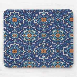 Padrão de Azulejo Persa Mouse Pad – Geométrico Azu