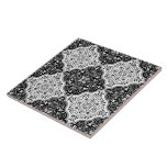 Padrão de Azulejo Preto e Branco Marroquino<br><div class="desc">Este azulejo cerâmico sem costura apresenta azulejo de motivação marroquino preto e branco.</div>