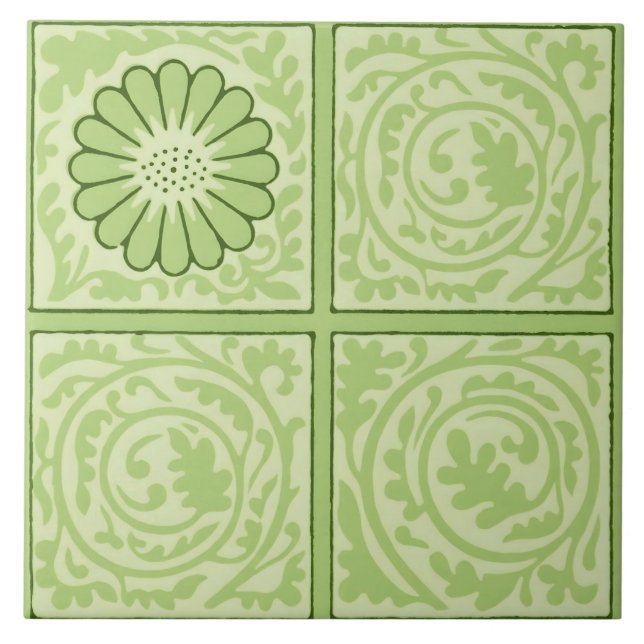 Padrão de Azulejo Verde Diaper de William Morris (Frente)