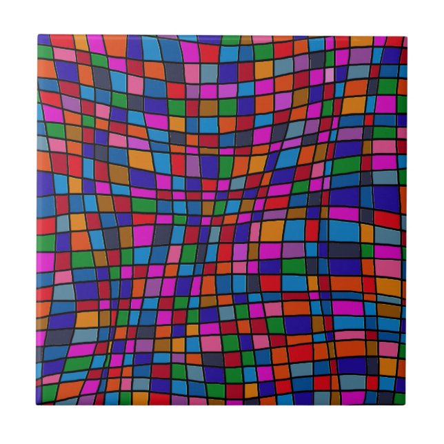 Padrão de Azulejos Coloridos em Mosaico (Frente)