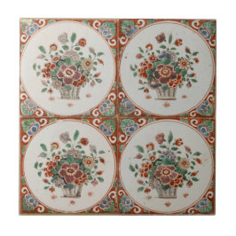 Padrão de Azulejos Florais de Terracotta Vintage
