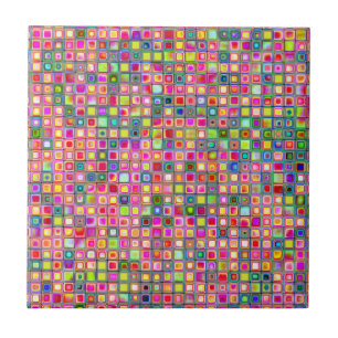 Padrão de Azulejos Mosaicos Texturizados "Cravos"