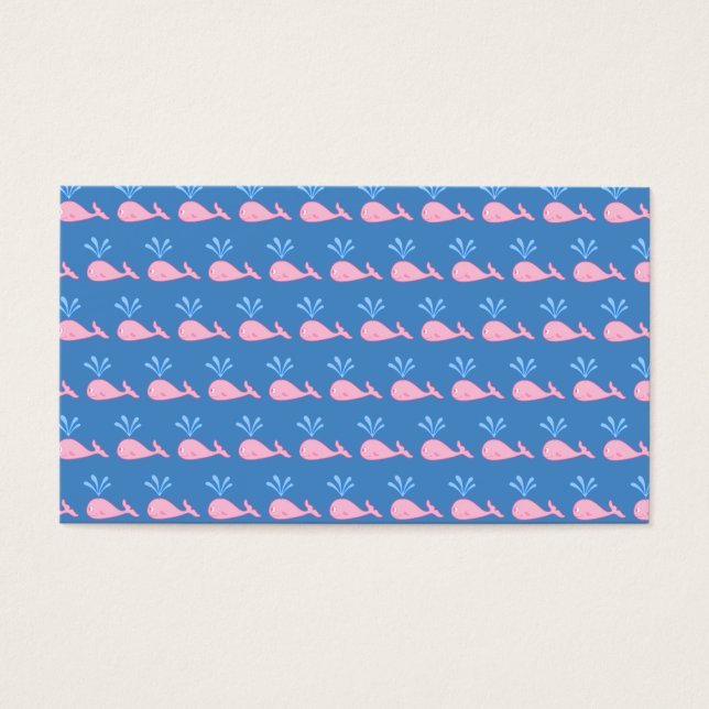 Padrão de Baleia Rosa em Azul. (Frente)