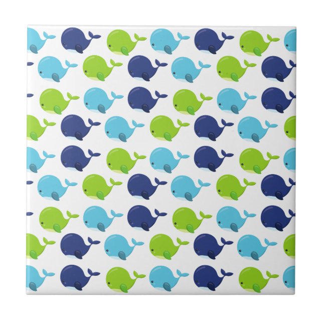 Padrão De Baleias, Baleias Cutas, Animais Do Mar (Frente)