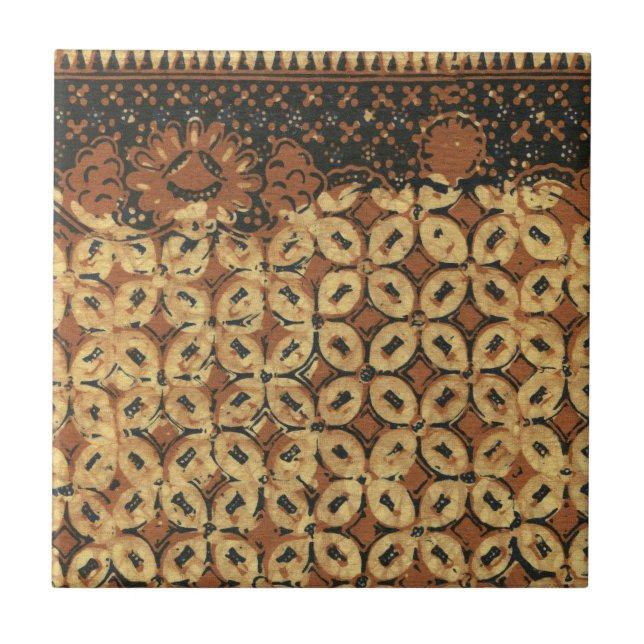 Padrão de Batik Kawung Indonésio Vintage Rústico (Frente)