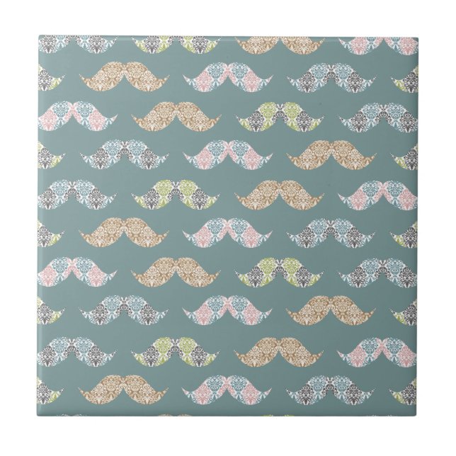 Padrão de bigode bonito com sobreposições de Damas (Frente)
