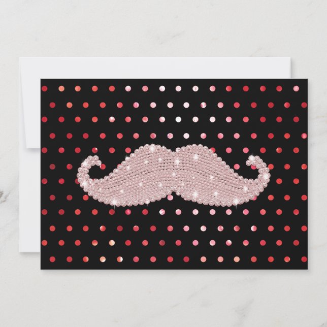 Padrão de Bolinhas de bigode cor-de-rosa engraçado (Frente)