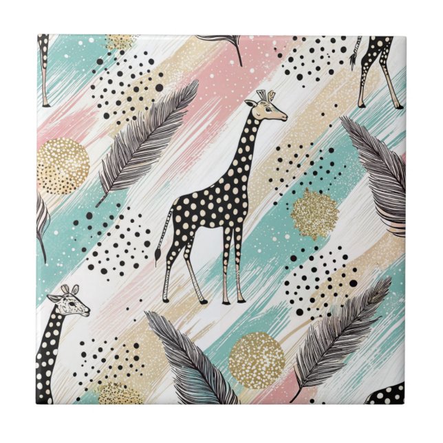 Padrão de Bolinhas de Girafa Whimsical - Pastel (Frente)