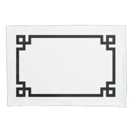 Padrão de borda chave grega branca e negra