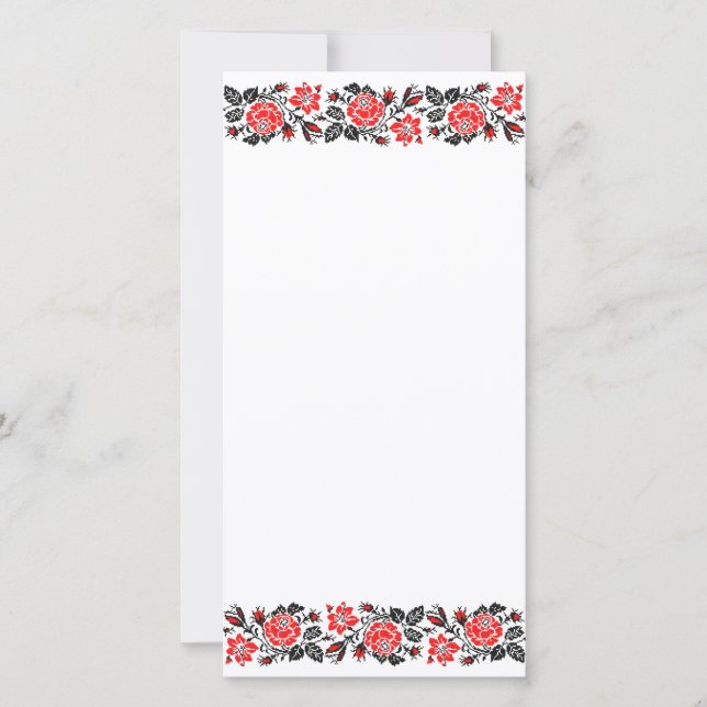 Padrão de bordado com rosas vermelhas e pretas (Frente)