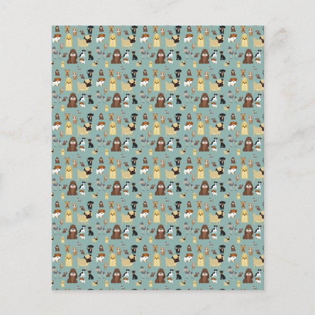 padrão de cães de fundo turquesa. (Frente)