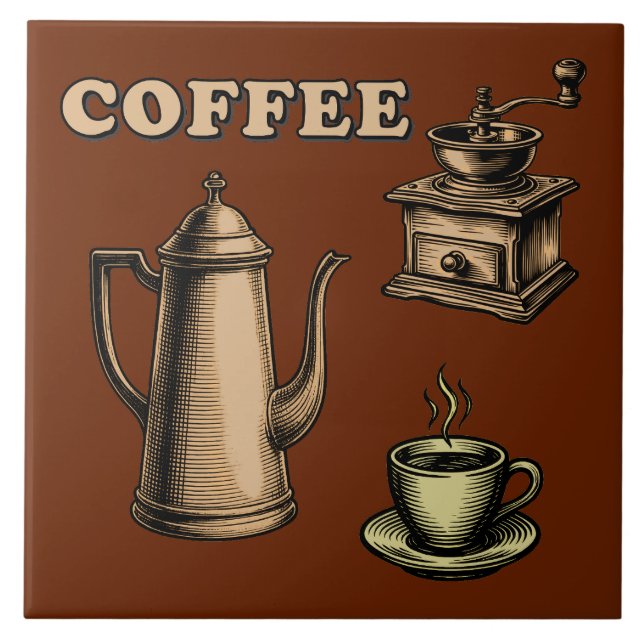 Padrão de Café Retro (Frente)