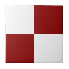 Padrão de Caixa Quadrada Branco Clássico e Vermelh