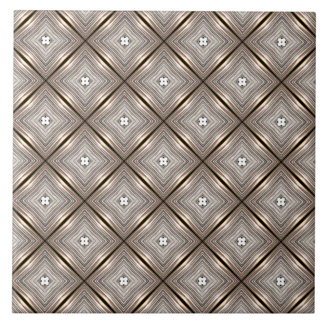 Padrão de caleidoscópio dourado e branco (Frente)