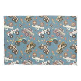 Padrão de Caminhões Monstros de Aquarela Moderna