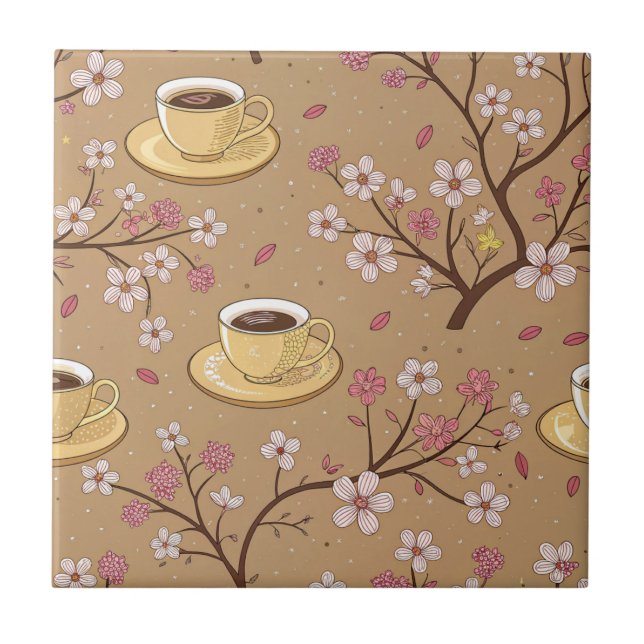 Padrão de Capa de Café Flor de Cerejeira (1) (Frente)
