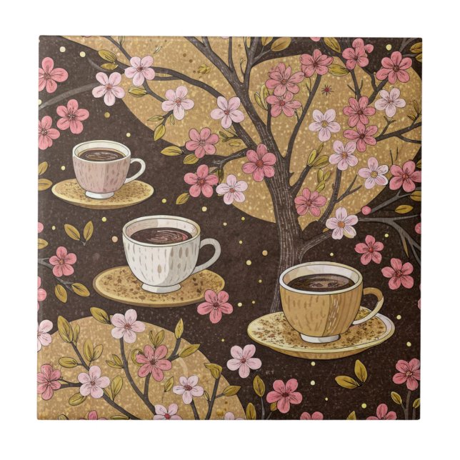 Padrão de Capa de Café Flor de Cerejeira (8) (Frente)