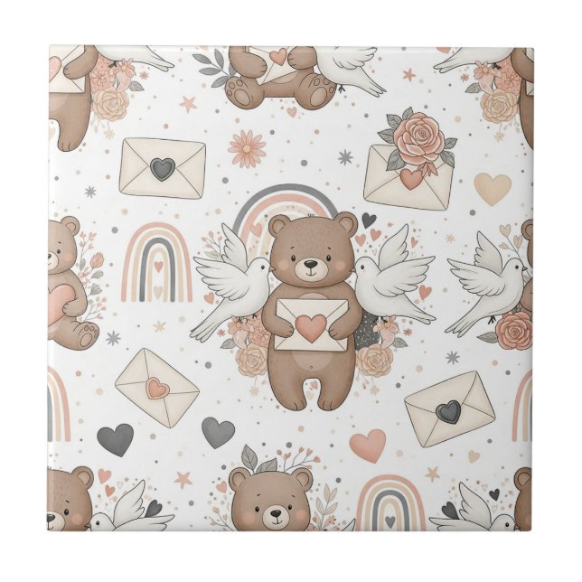 Padrão de Chá de Bebê Urso de Pelúcia Neutro (Frente)