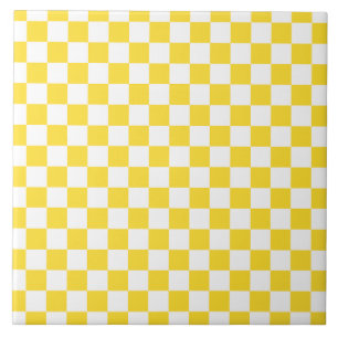 Padrão de Checkboard Checkered White Check Amarelo