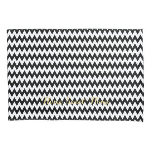 Padrão de Chevron Branco Moderno Dourado Monogram