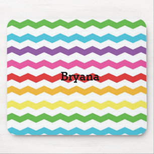 Padrão de Chevron de Arco-íris Colorido Mouse Pad