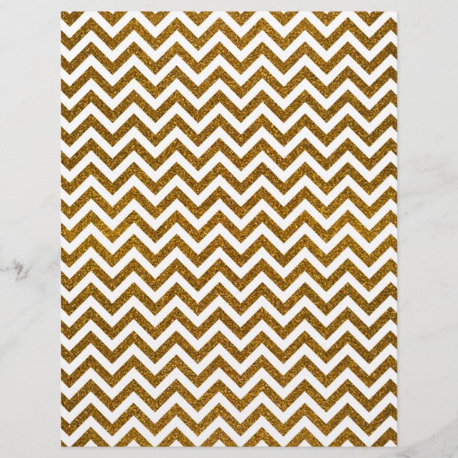 Padrão de chevron elegante em dourado com brilho f (Frente)