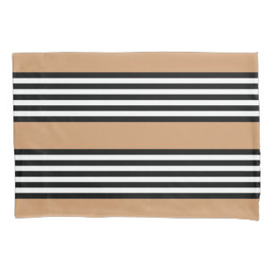 Padrão de cinco faixas, preto e branco, com bronze