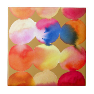 Padrão de círculo de aquarela abstrato art cor que