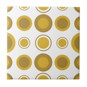 Padrão de Círculo Dourado Mostarda Moderno de Mead