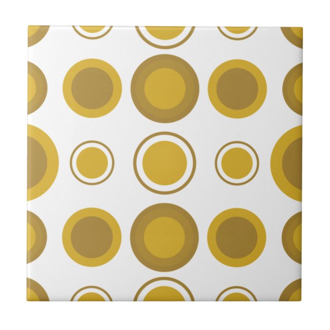Padrão de Círculo Dourado Mostarda Moderno de Mead (Frente)