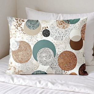 Padrão de Círculo Geométrico Abstrato Neutro Boho