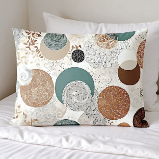 Padrão de Círculo Geométrico Abstrato Neutro Boho 