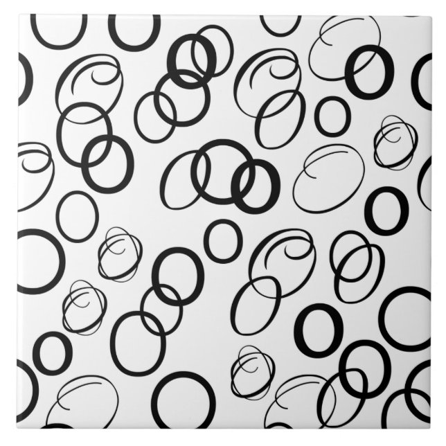 Padrão de Círculo Preto e Branco Abstrato (Frente)