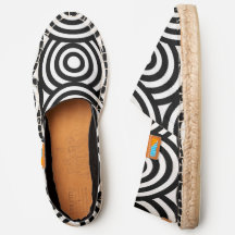 Padrão de Círculo Retro Preto e Branco