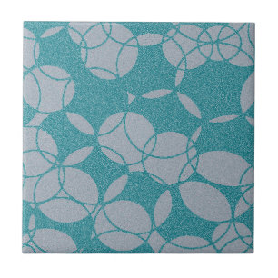 Padrão de Círculos em Azul Turquesa Abstrato