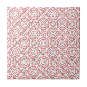 Padrão de Círculos Geométricos Rosa e Branco Fofo