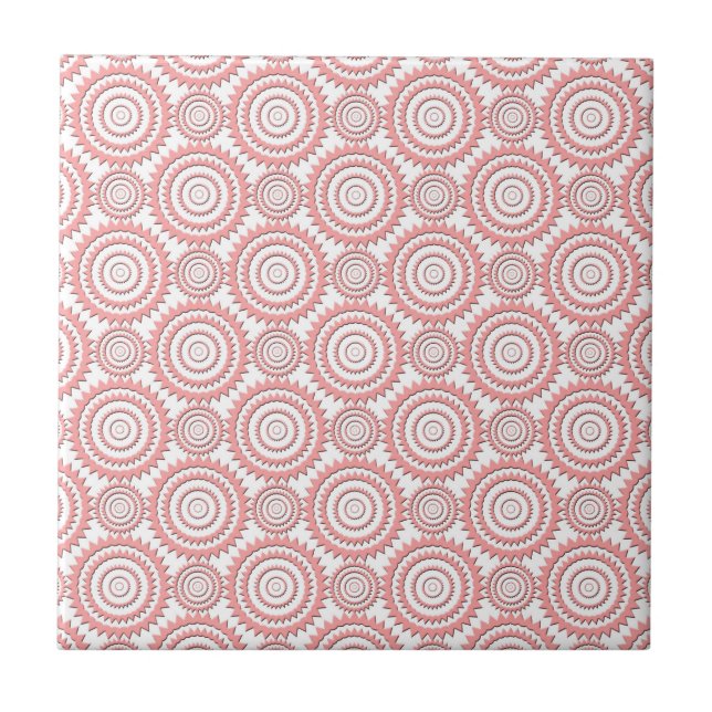 Padrão de Círculos Geométricos Rosa e Branco Fofo (Frente)