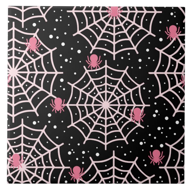 Padrão de Cobwebs e aranhas do Halloween (Frente)