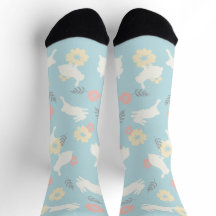 Padrão de Coelhinhos e Flores Fofos
