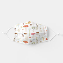 Padrão de Cogumelos Sonhos em Branco