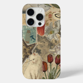 Padrão de Colagem Floral de Gato – Design Artístic