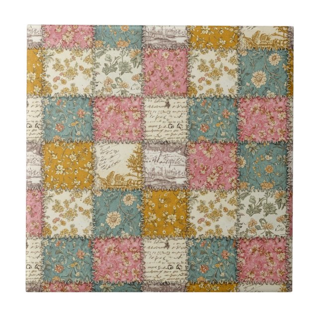 Padrão de Colcha Rosa Shabby Chic (Frente)