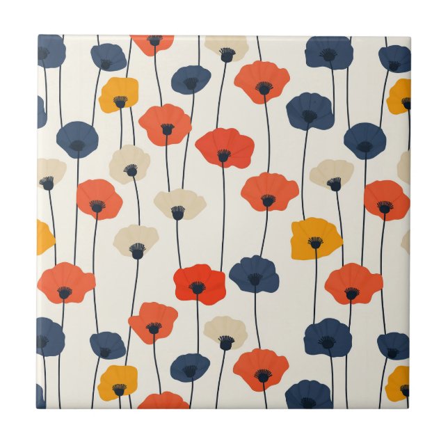 Padrão de coloração aquosa de papoilas (Frente)