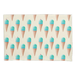 Padrão de Cone Sorvete Azul, Amarelo Claro